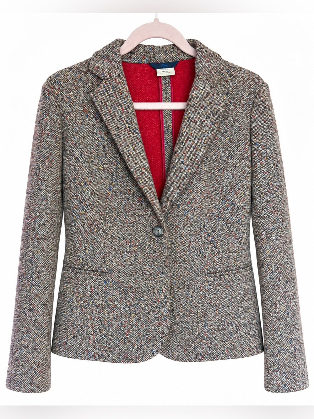 Blue Les Copains Wool Silk Flecked Tweed Blazer IT 46